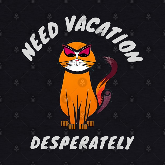 Cat Needs Vacation - I Need Vacation Urgently by Dippity Dow Five